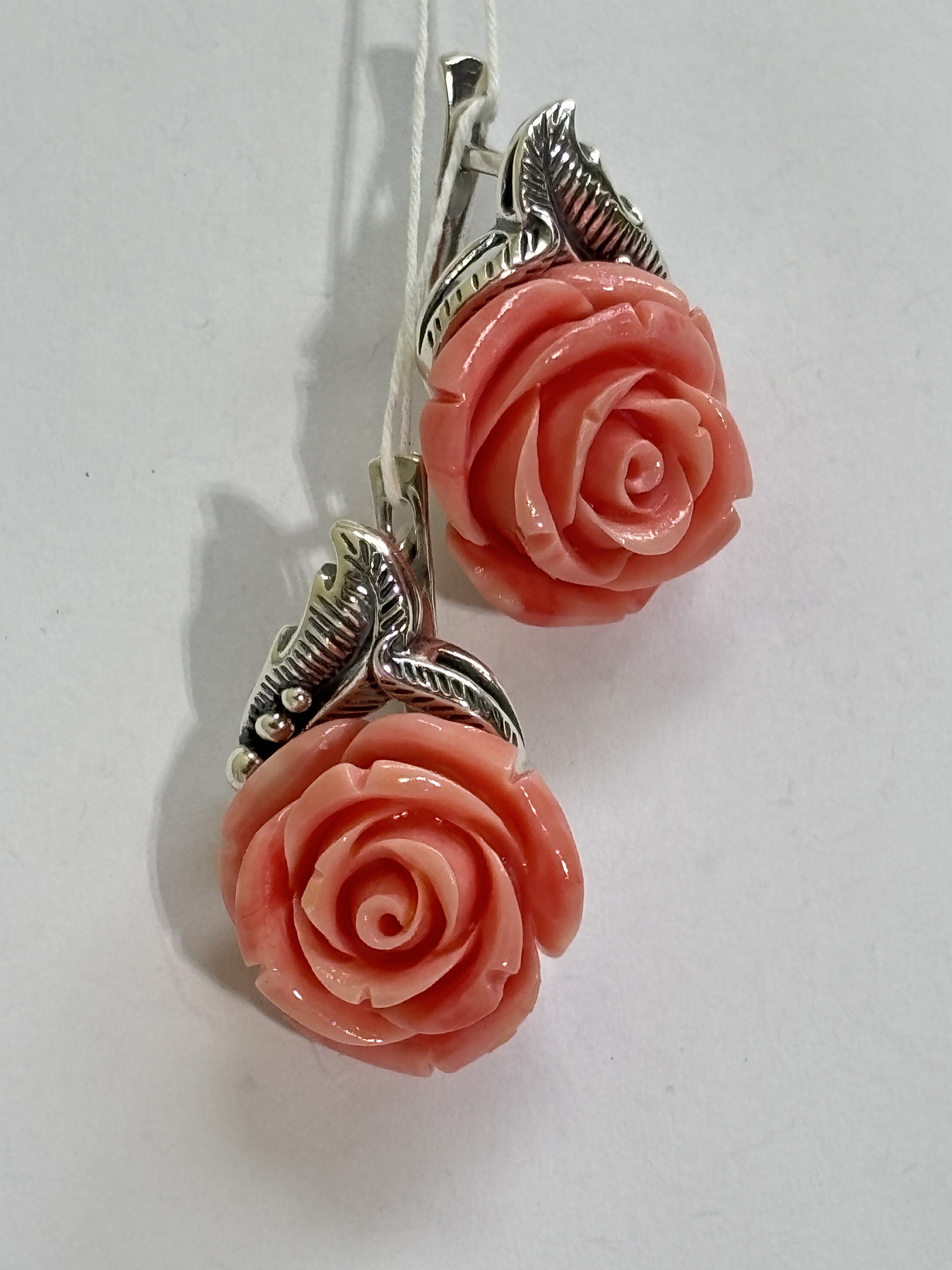 Роза (серьги из серебра)