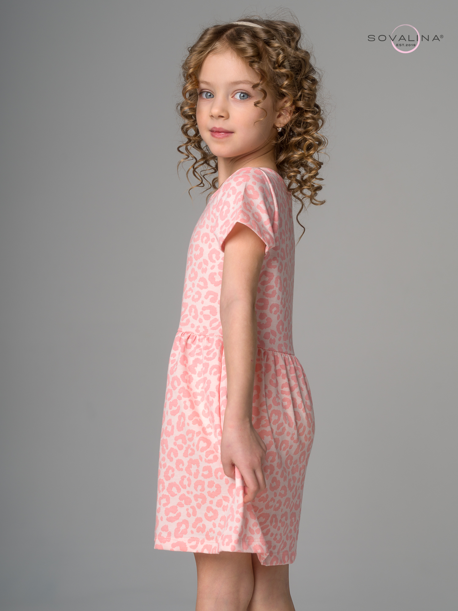 Платье Лето лео персик