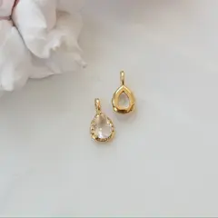 Подвеска Капля с белым фианитом, 15*8 мм, позолота, П417