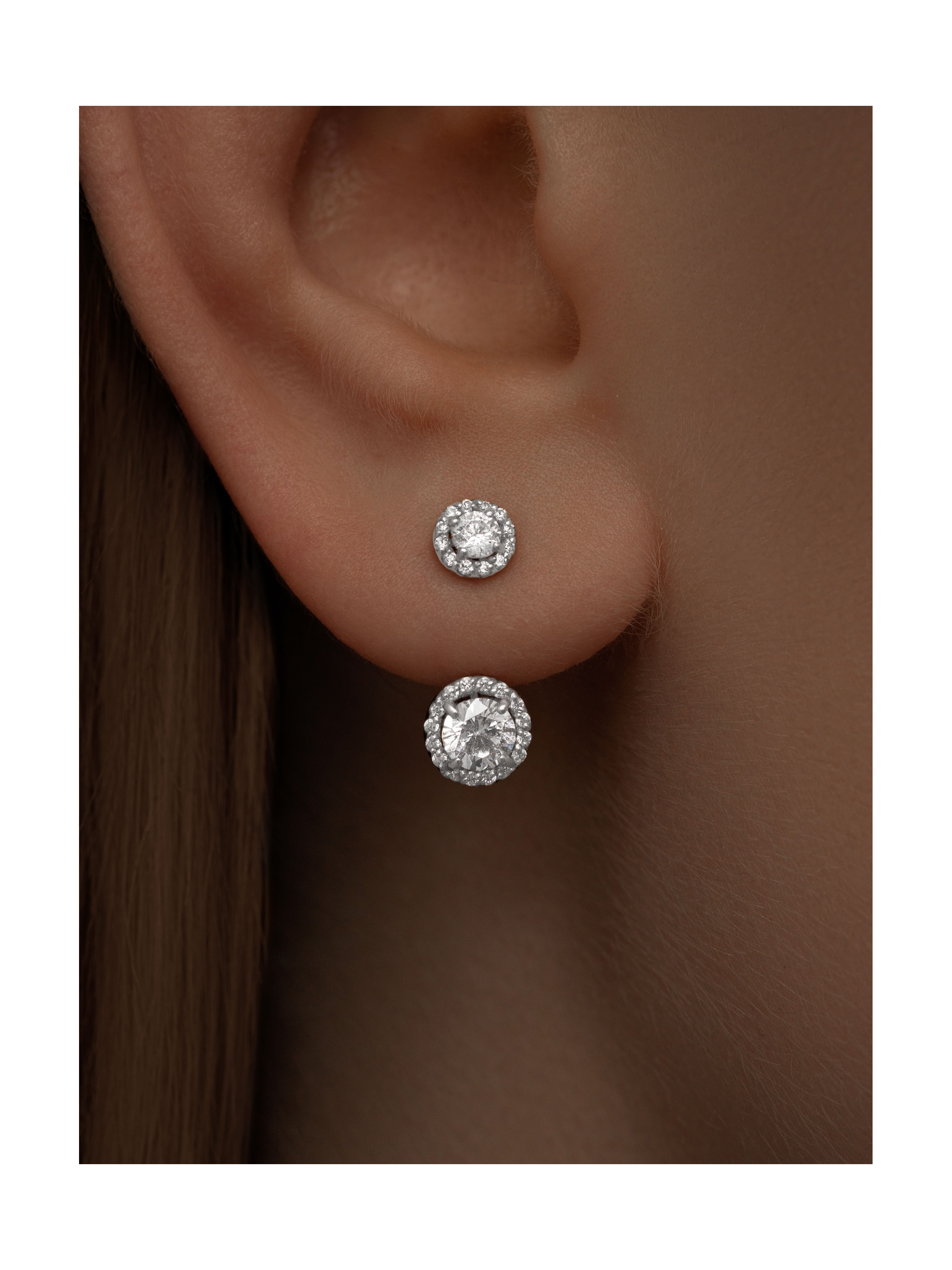 Серьги 2-в-1 Винтаж округлые