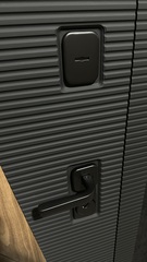 Входная металлическая дверь с зеркалом Континент 075 Зеркало 3D Черный кварц