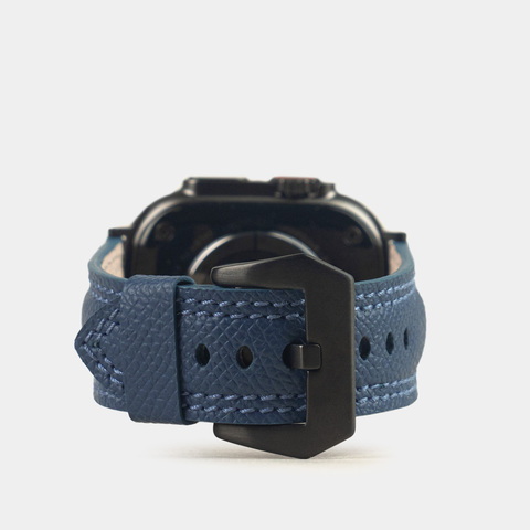 Ремешок для Apple Watch Ultra 49mm из кожи Saffiano синего цвета