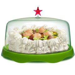 Тортовница подарочная merry tray большая зеленая