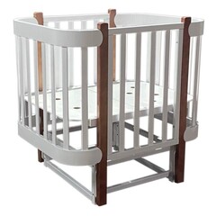 Кроватка детская Антел Solnyshko белый/бук продольный маятник