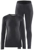 Тёплый Комплект термобелья с шерстью мериноса CRAFT Merino Wool 180 Black Melange женский