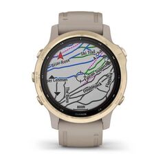 Мультиспортивные часы Garmin Fenix 6S Pro Solar Light Gold Light Sand Band