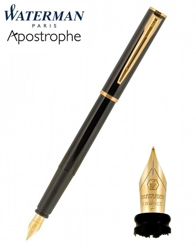 Ручка перьевая Waterman Apostrophe Lacquer Black GT, M (S0702700)