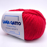 Пряжа Lana Gatto Maxi Soft 10095 ярко-красный