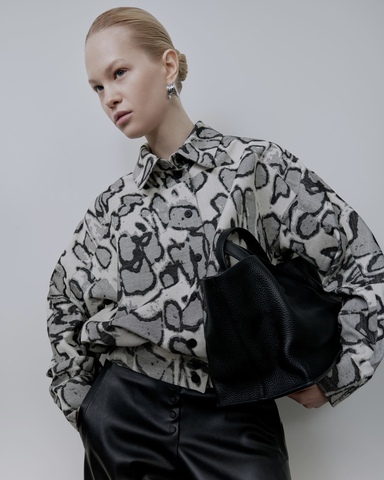 Бомбер из жаккарда Стелла Маккартни черный/серый