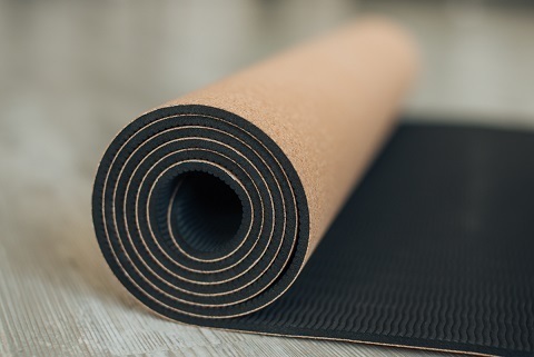 Пробковый коврик для йоги TPE Amra 183*61*0,45 см