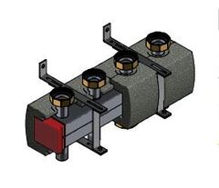 Распределительный коллектор ECO2 DN32  Huch EnTEC (Хух ЭнТЕК) на 5 отопительных контуров до 160 кВт (арт.105.30.032.RD)