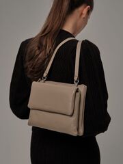 Сумка кожаная кросс-боди Deboro 31069 бежевый латте