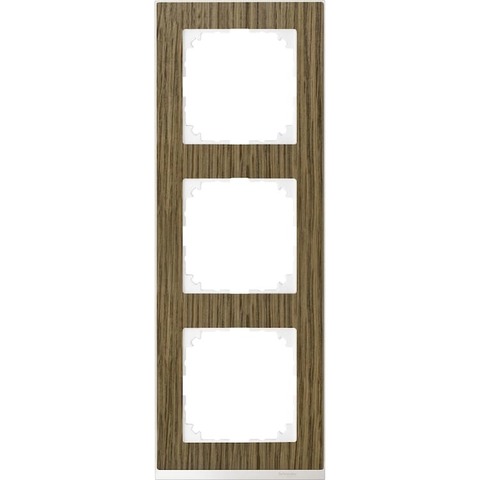 Рамка на 3 поста. Цвет Бриллиантовый белый. Merten. M-Pure Decor System M. MTN4030-3674