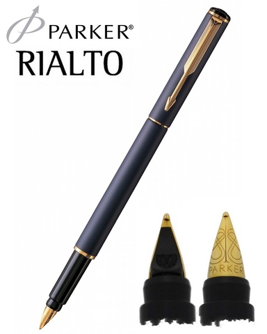 Ручка перьевая Parker Rialto F95, Matte Navy Blue GT, F  (S0152310)