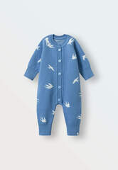 Комбинезон вязаный (ласточки на синем)