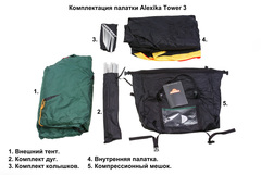 Купить недорого туристическую палатку Alexika Tower 3-х местная со скидкой.