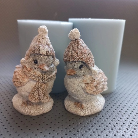 Молд птичка в шарфе и шапке Арт. 1269 А