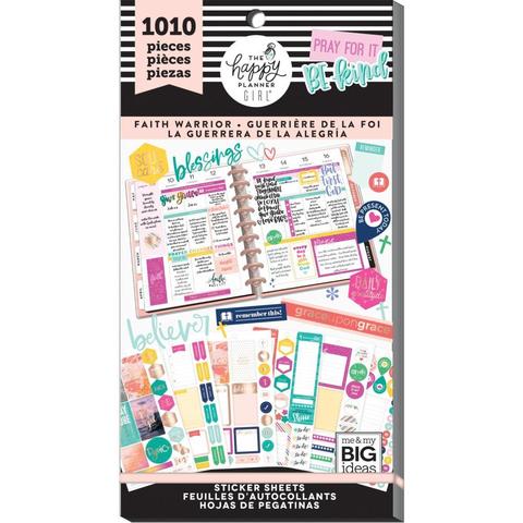 Блокнот со стикерами для ежедневника Create 365 Happy Planner Sticker Value Pack-BIG - Faith Warrior, 1010 шт