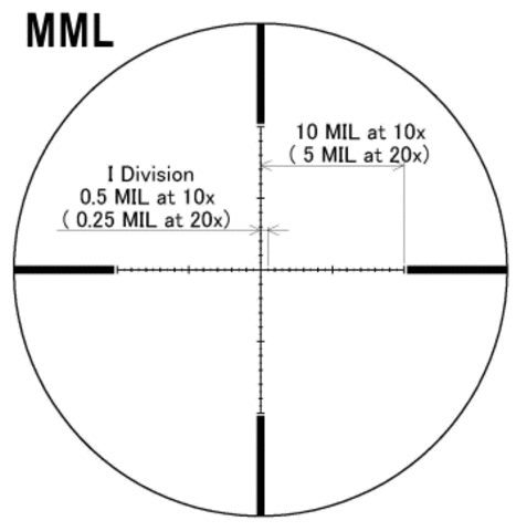 March 1-10x24 illuminated MML Reticle # D10V24TIML