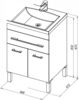 Aquanet 182507 Компл.2 - Тумба Верона 58 напольная 1 ящ. 2 дв. цв.белый (182507)