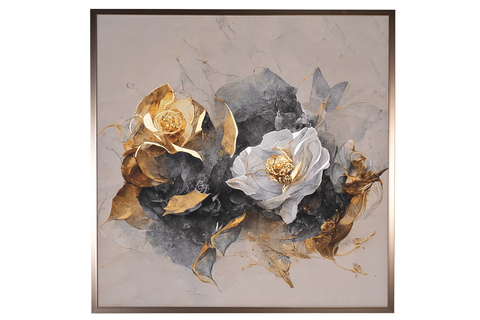 Холст 100х100 см Garda Decor Золотая роза 89VOR-GOLDEN ROSE
