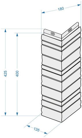 Угол наружный Благородный 400 х 180 мм Родонит