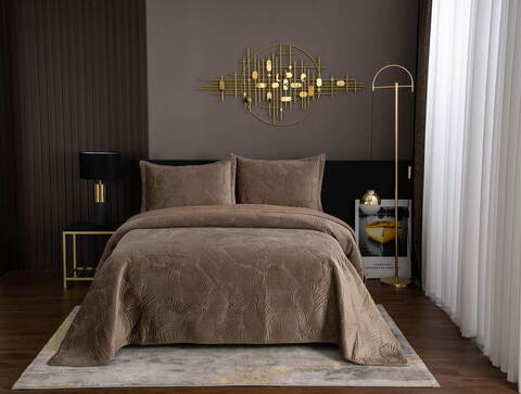 Покрывало 160х220 и наволочка 50х70 Sofi De MarkO Ноэль коричневое