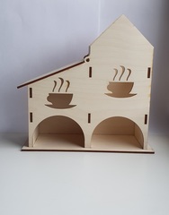 Чайный домик ДВОЙНОЙ 20*9,5*20,5 см, деревянный.