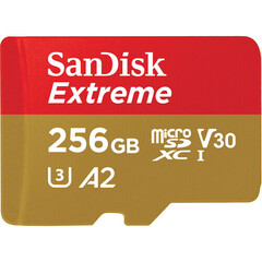 Карта памяти SanDisk 256GB Extreme UHS-I microSDXC 190MB/s + SD Adapter A2 C10 V30