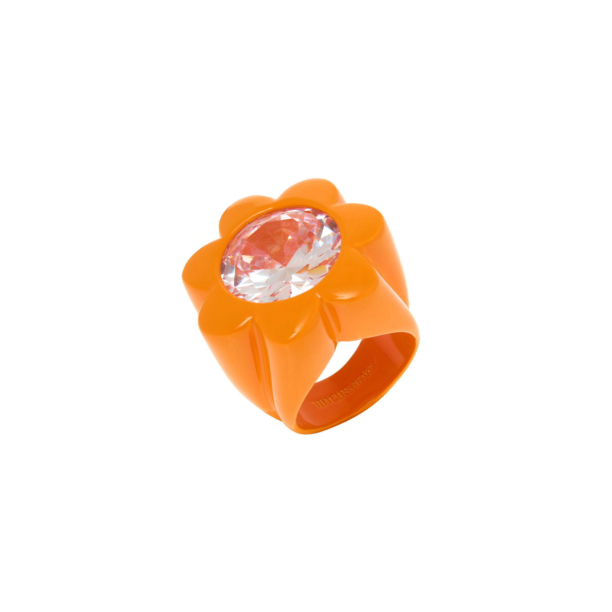 TIMELESS PEARLY Кольцо Flower Shape Pvc Ring - Orange