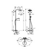 Душевая система c термостатом и изливом внешнего монтажа 158,4 см с верхней лейкой 28х28 см Hansgrohe Croma Select 26792000