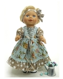 Платье с оборкой - Мята. Одежда для кукол, пупсов и мягких игрушек.