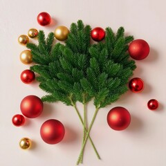 №3 Еловая ветка большая, 60 см, 27 лапок на ветке, набор 3 ветки.