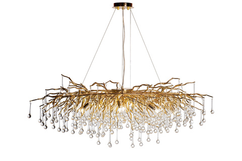 Люстра 120х60х36см Garda Decor золотая со стекляными каплями