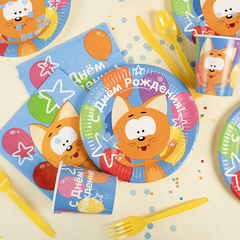 Салфетки, Котенок Котэ, С Днем Рождения!, 33*33 см, 20 шт.