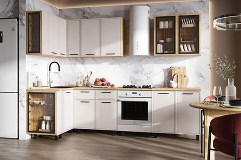 Кухня Бьянка 1,2х2,8м (Кашемир, Дуб Крафт (Дуб вотан))