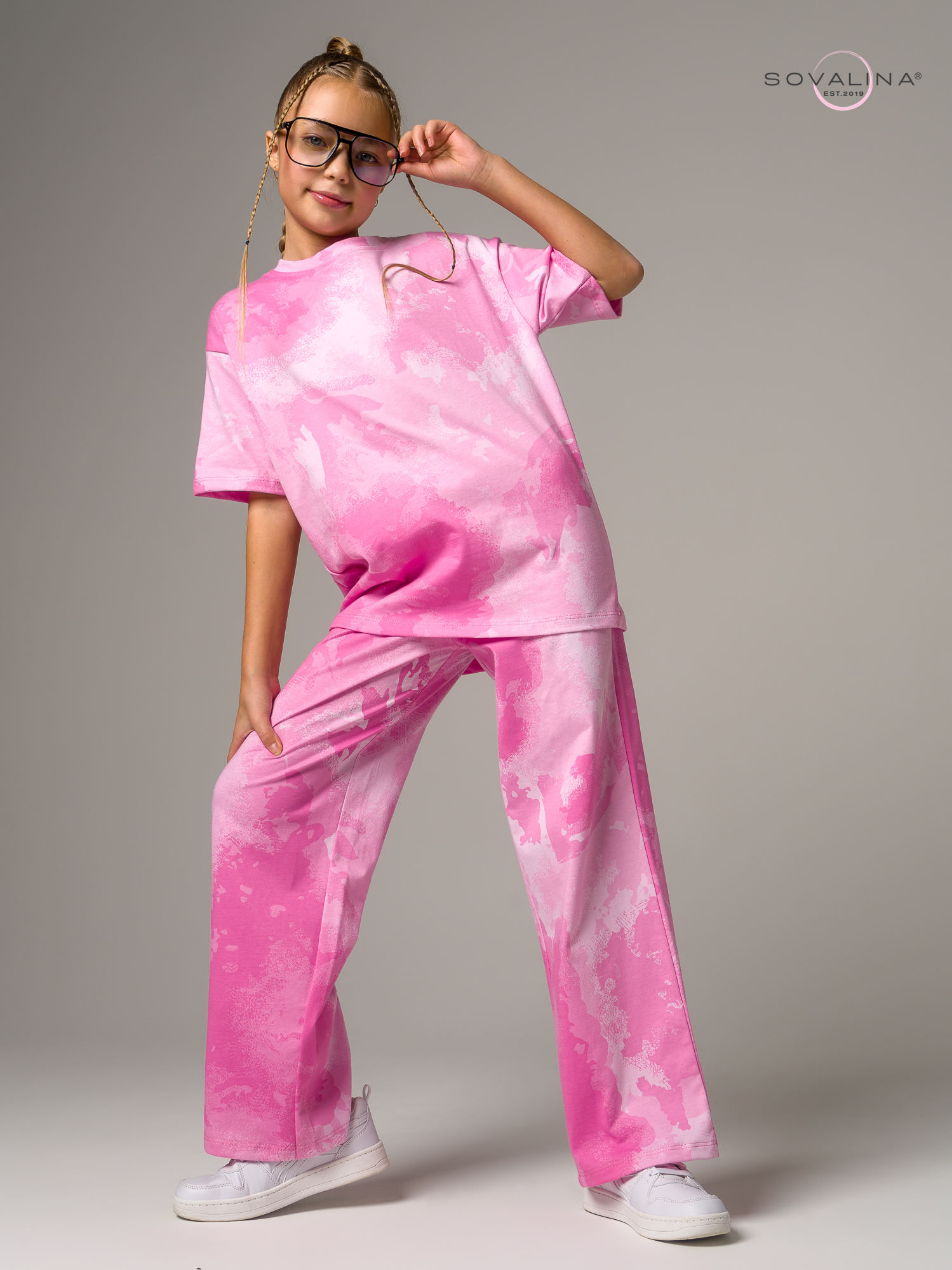 Костюм Лето MAX тайдай розовый