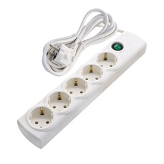89-0-064 Удлинитель с сетевым фильтром 5 розеток ПВС 3х1мм?, 16А, с/з, с выкл., 5м, 5м Very