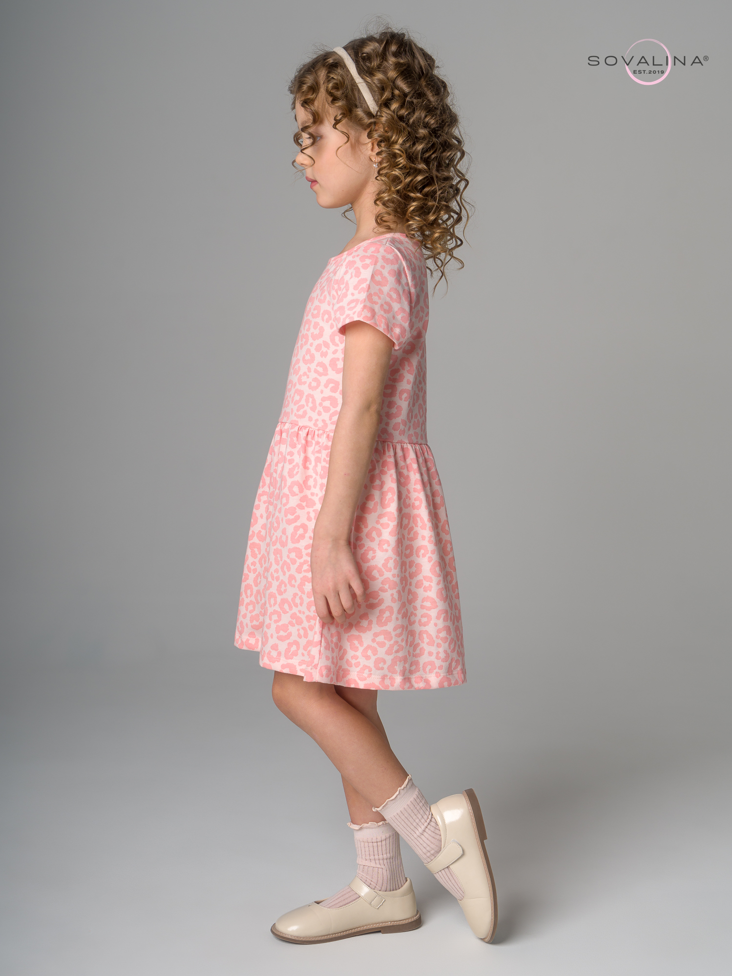 Платье Лето лео персик