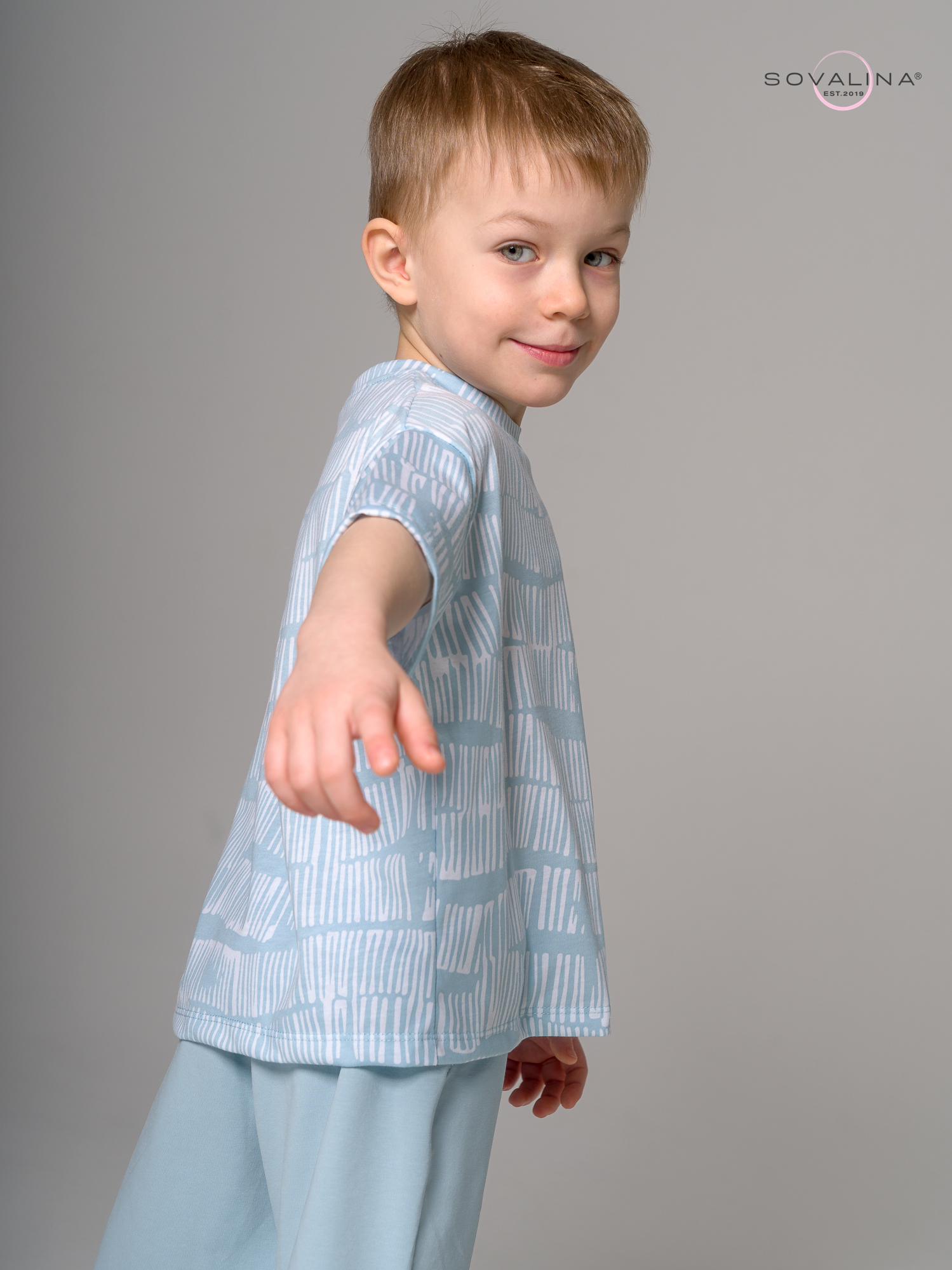 Костюм Light men белые волны-бирюза