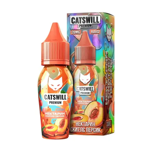 Жидкость CATSWILL PREMIUM SWEET Salt 2% STRONG 30 ml - НЕКТАРИН СКИТЛС ПЕРСИК