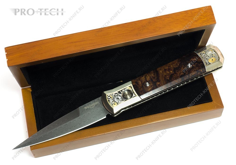 Нож Pro-tech Godfather Ultimate Custom Knife Titanium / Desert Ironwood - фотография 