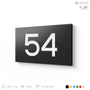 Табличка с номером 54 на дверь квартиры, для офиса, кабинета, аудитории, склада, черная 120х70 мм, Айдентика Технолоджи