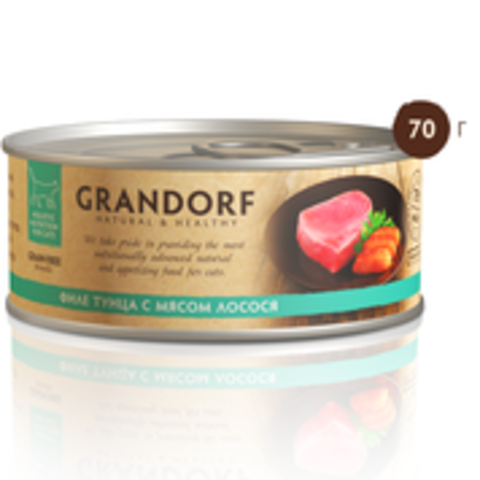 Grandorf филе тунца с лососем в собственном соку 70г