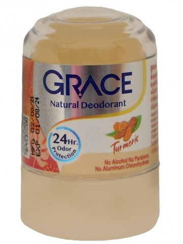 TURMERIC Crystal Deodorant, Grace (КУРКУМА кристальный алунитовый дезодорант, Грэйс), 70 г.