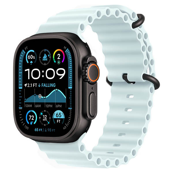 Apple Watch Ultra 2 2024, 49 мм, корпус из титана, Ocean Band, ледяной голубой