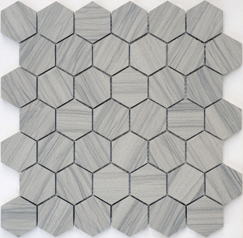 Мозаика Pietrine Hexagonal - Marmara grey полированная 29,2x29,8х0,8 см (чип 23х40х8 мм)