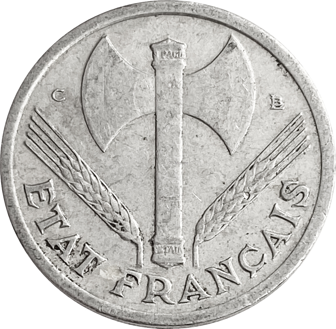 Монеты 1944 года. Монеты Франции 1944 года. Эмблема вишистской Франции. 04.04.1944 Монета.