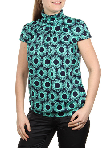 A100-11 блузка женская, сине-зеленая