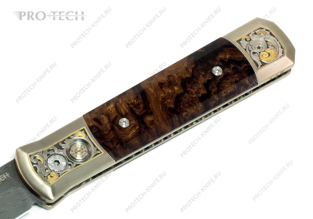 Нож Pro-tech Godfather Ultimate Custom Knife Titanium / Desert Ironwood - фотография 